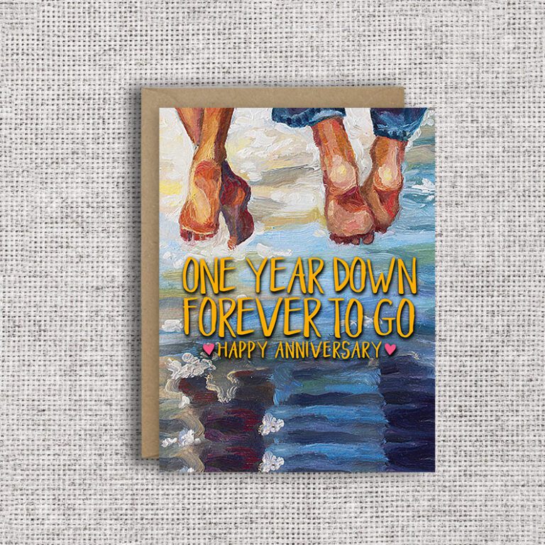 One Year Down Forever To Go Anniversary Card Folio Books